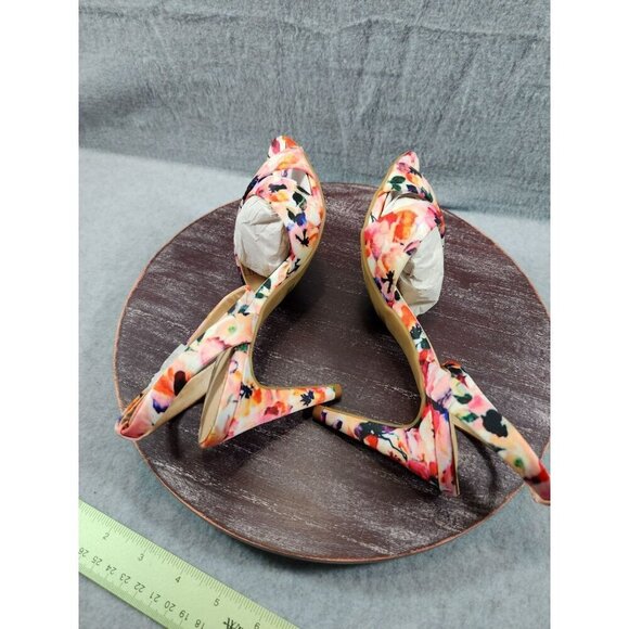 Rampage Ram-Winka Summer Floral Open-Toe High Heels With Ankle Strap W Size 7 Mu - Picture 10 of 11